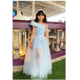 Playsuit with detachable skirt